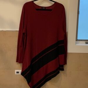 Burgundy Assemetrical Tunic